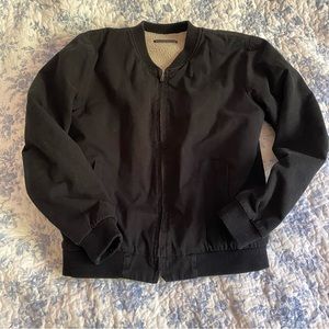 Brandy Melville Black Faux Sherpa Lined Bomber